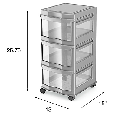 Simply Essential&trade; 3-Drawer Narrow Chest with Wheels. View a larger version of this product image.