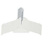 Alternate image 8 for Squared Away&trade; Velvet Slim Shirt Hangers in White with Chrome Hook (Set of 12)