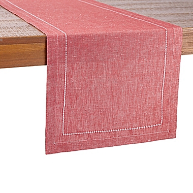 Our Table&trade; 72-Inch Hem Stitch Border Table Runner in Red. View a larger version of this product image.