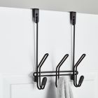 Alternate image 1 for Squared Away&trade; 3-Hook Over-the-Door Rack in Matte Black