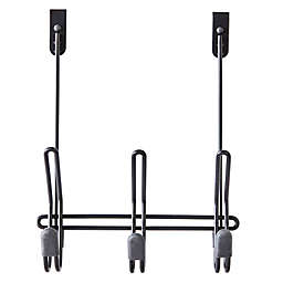 Squared Away™ 3-Hook Over-the-Door Rack in Matte Black