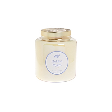 Wild Sage&trade; Golden Myrrh 20 oz. Apothecary Glass Jar Candle. View a larger version of this product image.