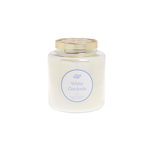 Alternate image 1 for Wild Sage™ White Gardenia Apothecary Glass 20 oz. Jar Candle
