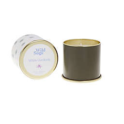 Wild Sage™ White Gardenia Retro Blue Floral 10 oz. Candle Tin