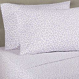 Wild Sage™ Brushed Cotton Percale 300-Thread-Count Standard/Queen Pillowcase in Purple Leopard