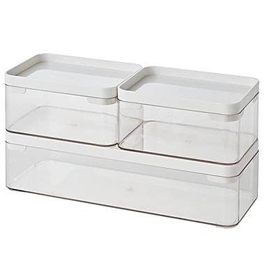 Simply Essential&trade; Stackable Bath Storage Bins (Set of 3). View a larger version of this product image.