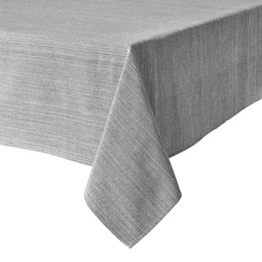Our Table&trade; Textured 60-Inch x 102-Inch Oblong Tablecloth in Grey. View a larger version of this product image.