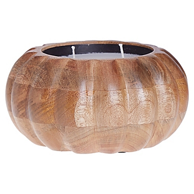 Bee &amp; Willow&trade; Wood Pumpkin 2-Wick Blended Unscented Candle. View a larger version of this product image.