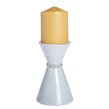 Bee &amp; Willow&trade; Medium Ceramic Candle Holder in Grey. View a larger version of this product image.