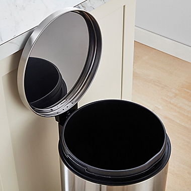 Squared Away&trade; Stainless Steel 30-Liter Round Step-On Trash Can. View a larger version of this product image.