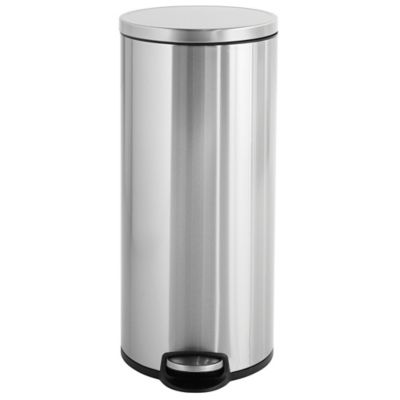 Trash Cans Garbage Bins, Mainstays 13g Stainless Steel Semi Round Waste Canister
