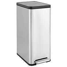 Squared Away&trade; Stainless Steel 50-Liter Vertical Dual Compartment Step-On Trash Can