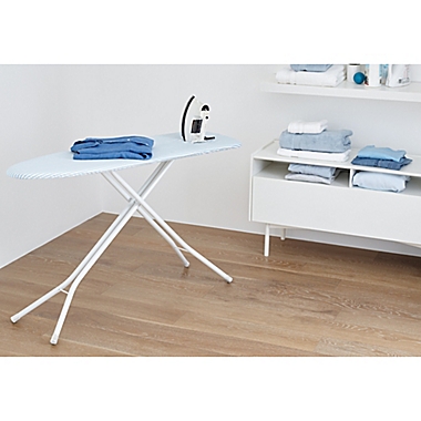 Squared Away&trade; Round H-Leg Striped Ironing Board in Blue/White. View a larger version of this product image.