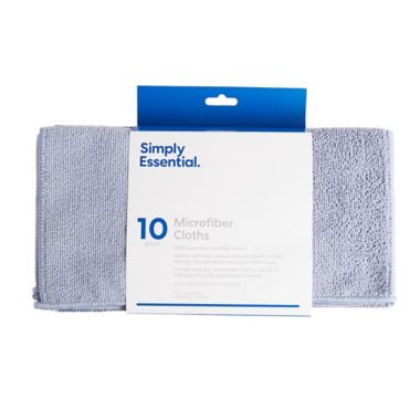 Simply Essential&trade; 10-Pack Microfiber Cloth in Black/Blue. View a larger version of this product image.
