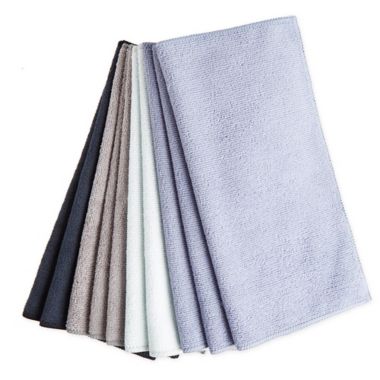 Simply Essential&trade; 10-Pack Microfiber Cloth in Black/Blue. View a larger version of this product image.