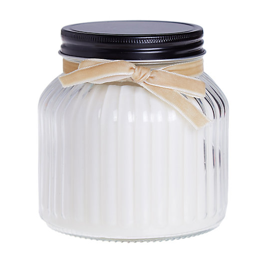 Alternate image 1 for Bee & Willow™ Vanilla Crème 14 oz. Pressed Glass Jar Candle with Lid