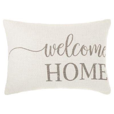 Bee &amp; Willow&trade; Welcome Home Throw Pillow in Coconut Milk/Grey