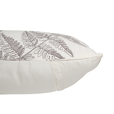 Bee &amp; Willow&trade; Triple Fern Embroidered Square Throw Pillow in Coconut Milk/Grey. View a larger version of this product image.