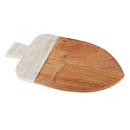 Bee & Willow™ 14-Inch Acorn Wood and Sand Marble Cheese Board