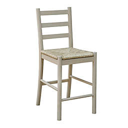 Bee & Willow™ Wood and Seagrass Stool in White Wash