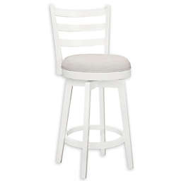 Bee & Willow™ Ladder Back Swivel Counter Stool in White
