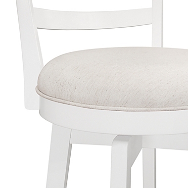 Bee &amp; Willow&trade; Ladder Back Swivel Counter Stool in White. View a larger version of this product image.