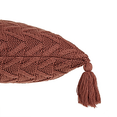 Bee &amp; Willow&trade; Cozy Knit Tassel Square Throw Pillow in Rose. View a larger version of this product image.