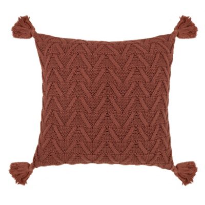 Bee &amp; Willow&trade; Cozy Knit Tassel Square Throw Pillow