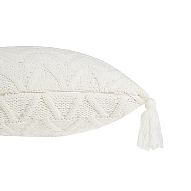 Bee &amp; Willow&trade; Cozy Knit Tassel Square Throw Pillow in Ivory. View a larger version of this product image.