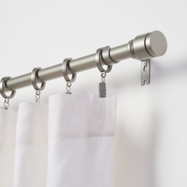 Simply Essential&trade; Deco 18 to 36-Inch Adjustable Single Curtain Rod Set in Silver. View a larger version of this product image.