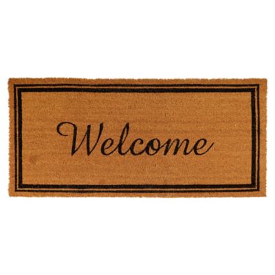 Bee &amp; Willow&trade; Welcome 22" x 47" Border Door Mat in Natural