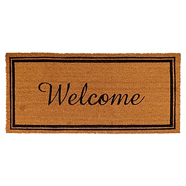 Bee & Willow&trade; Welcome 22" x 47" Border Door Mat in Natural. View a larger version of this product image.