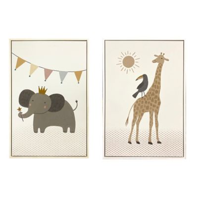 Marmalade&trade; Elephant & Giraffe 20-Inch x 30-Inch Framed Canvas Art (Set of 2)