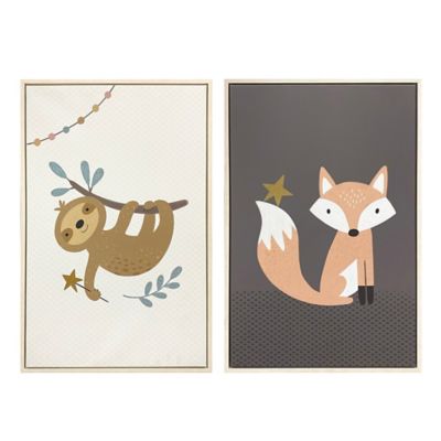 Marmalade&trade; Sloth & Fox 20-Inch x 30-Inch Framed Canvas Art (Set of 2)