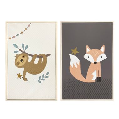 Marmalade&trade; Sloth & Fox 20-Inch x 30-Inch Framed Canvas Art (Set of 2). View a larger version of this product image.