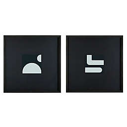 Studio 3B™ Black & White Shapes 30-Inch x 30-Inch Framed Art Prints (Set of 2)