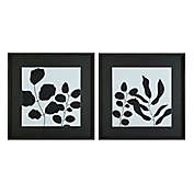 Leafy Shadows 30-Inch x 30-Inch Framed Art Prints (Set of 2)