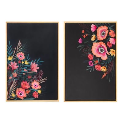 Wild Sage&trade; Vibrant Floral 20-inch x 30-Inch Framed Canvas Wall Art (Set of 2)