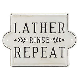 Bee & Willow™ "Lather-Rinse-Repeat" Metal Wall Art in Black/White