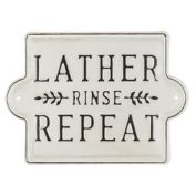 Bee &amp; Willow&trade; "Lather-Rinse-Repeat" Metal Wall Art in Black/White