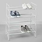 Alternate image 1 for Simply Essential&trade; 4-Tier Expandable Metal Shoe Rack in Bright White
