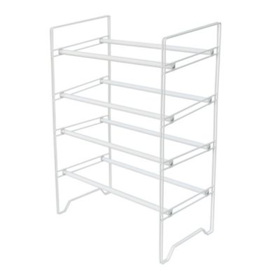 Simply Essential&trade; 4-Tier Expandable Metal Shoe Rack in Bright White