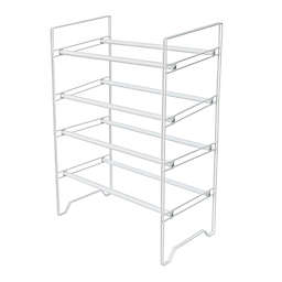 Simply Essential™ 4-Tier Expandable Metal Shoe Rack in Bright White