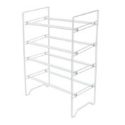 Simply Essential&trade; 4-Tier Expandable Metal Shoe Rack in Bright White