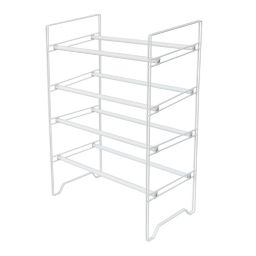 Simply Essential™ 4-Tier Expandable Metal Shoe Rack in Bright White