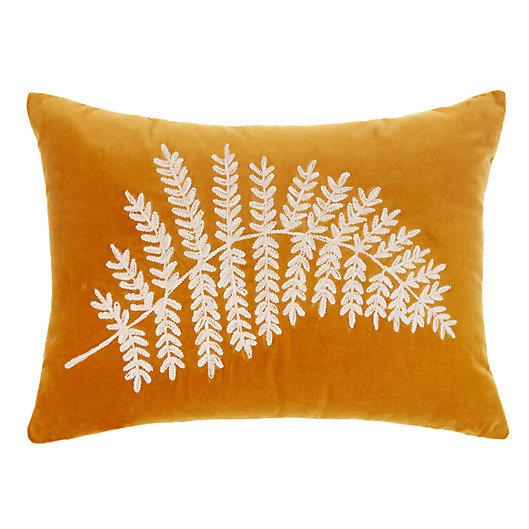 Alternate image 1 for Bee & Willow™ Velvet Fern Oblong Throw Pillow in Gold