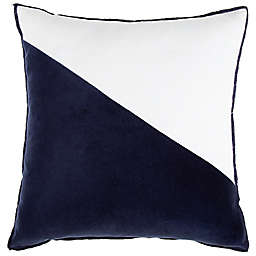 Studio 3B™ Velvet Colorblock Square Throw Pillow in Natural/Navy
