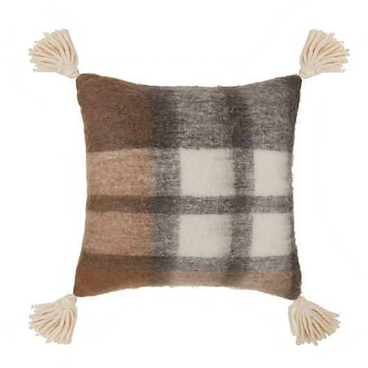 Alternate image 1 for Bee & Willow™ Faux Mohair Plaid Square Throw Pillow