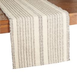 Our Table™ Tonal Textured Stripe Table Runner in Natural/Black