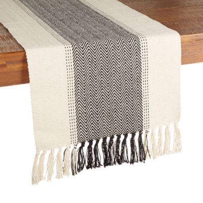 Our Table&trade; Woven Chevron Table Runner in Charcoal